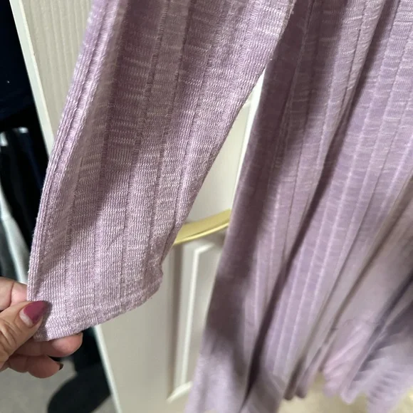 Lisa Rinna Collection Lavender Ribbed Open duster - Picture 3 of 3